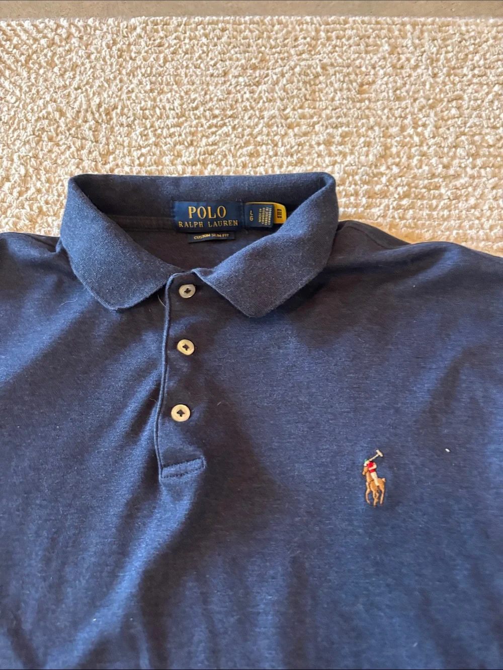 Polo by Ralph Lauren Men’s Dark Blue Short-Sleeve Polo with Embroidered Pony